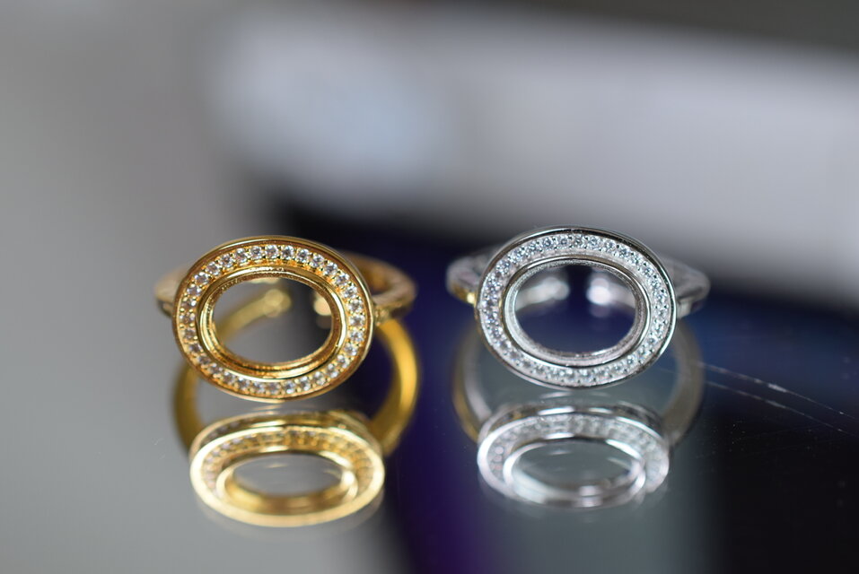 RG96 台座 8x10mm 金具 空枠 石枠 カボション ファセット リング 指輪