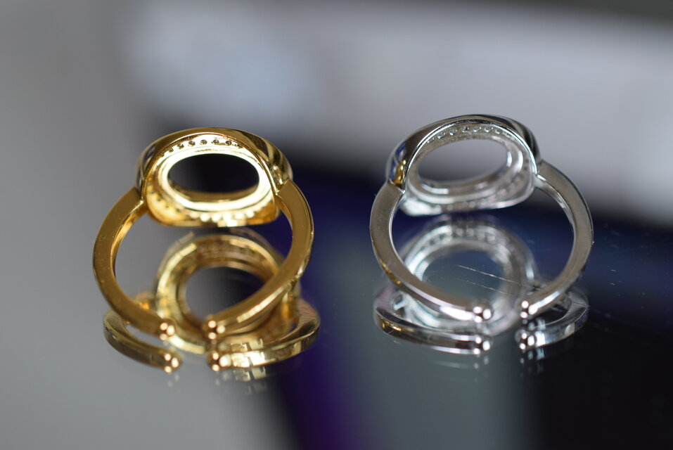 RG96 台座 8x10mm 金具 空枠 石枠 カボション ファセット リング 指輪
