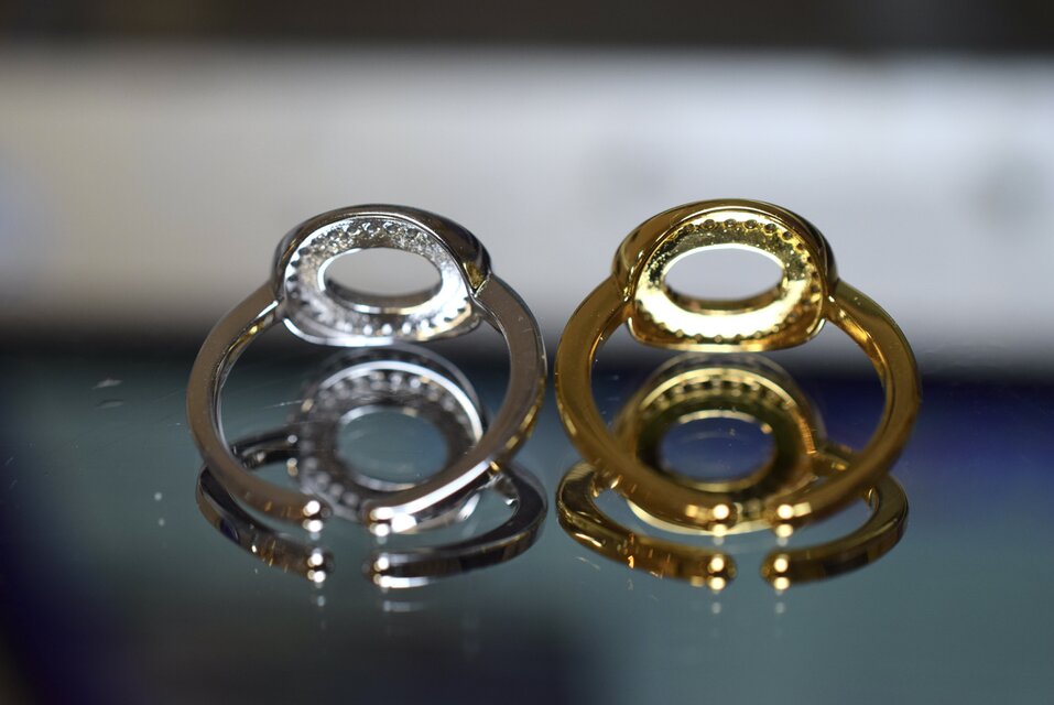 RG98 台座 6x8mm 金具 空枠 石枠 カボション ファセット リング 指輪