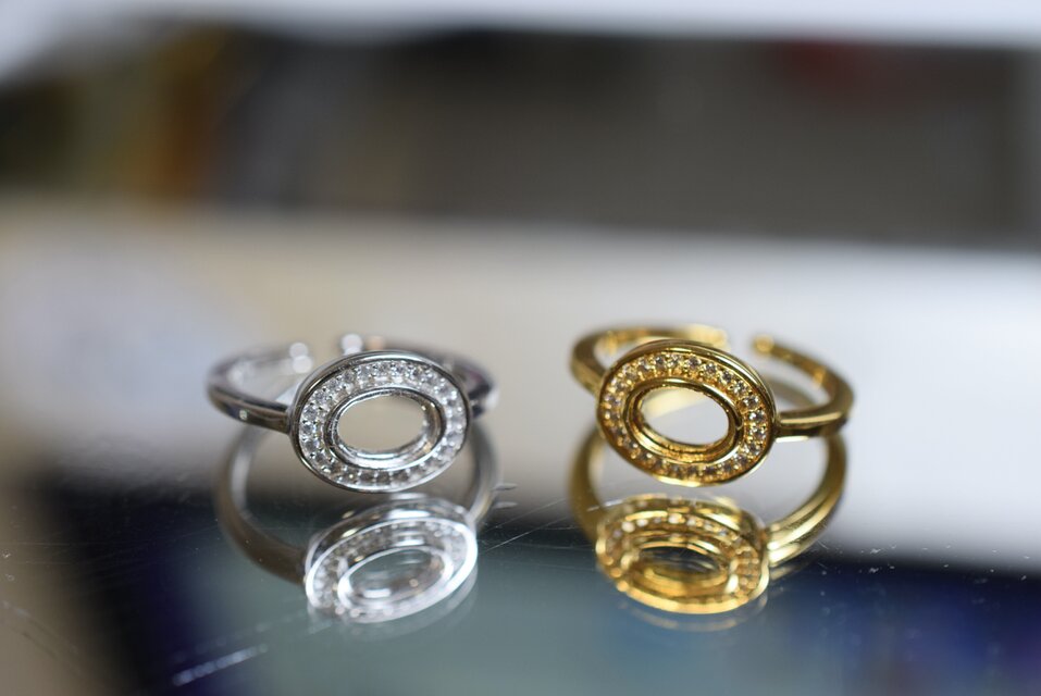 RG99 台座 5x7mm 金具 空枠 石枠 カボション ファセット リング 指輪