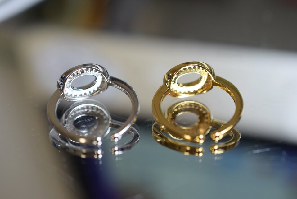 RG99 台座 5x7mm 金具 空枠 石枠 カボション ファセット リング 指輪