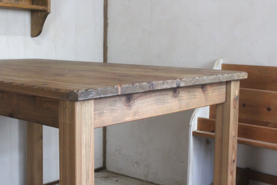 ハンドメイド　アンティーク風　ダイニングテーブル　カフェテーブル　120 アンティーク風 ダイニングテーブル カフェテーブル 120 | iichi 日々