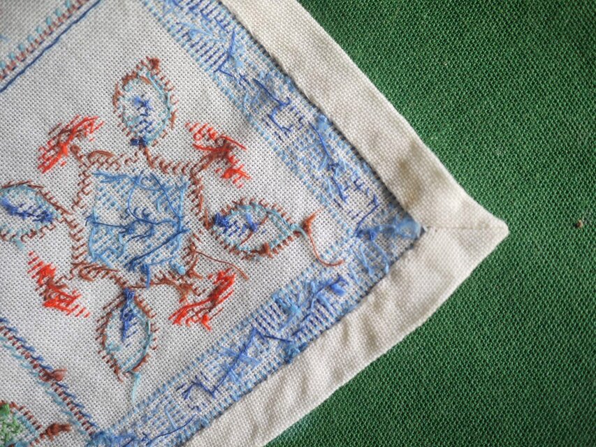クロスステッチ刺繍 テーブルセンター ヴィンテージ英国 イギリス