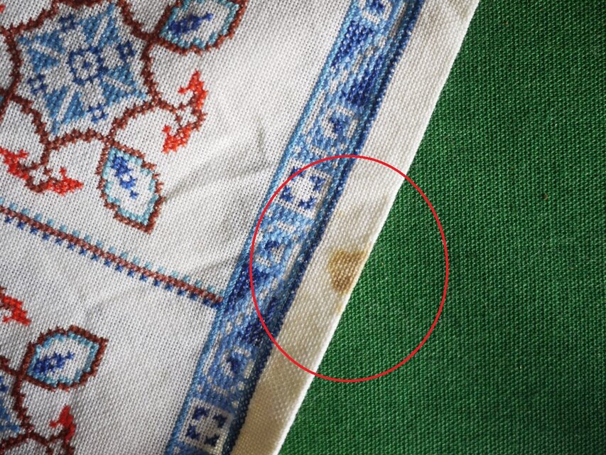 クロスステッチ刺繍 テーブルセンター ヴィンテージ英国 イギリス