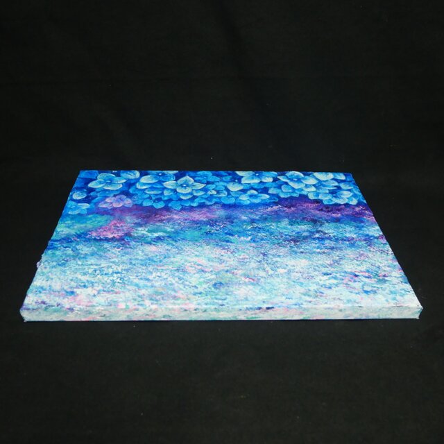 雨上がりの奇跡 〜光満ちる紫陽花畑〜 【油絵 原画 F4号】 アジサイ