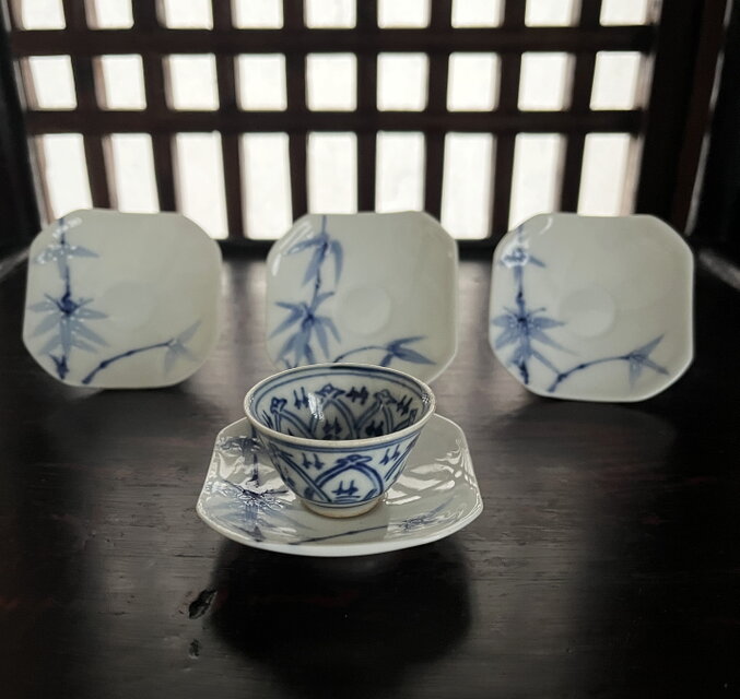 隅切り 四角 豆皿 竹 笹 4枚 yk307 | iichi 日々の暮らしを心地よく