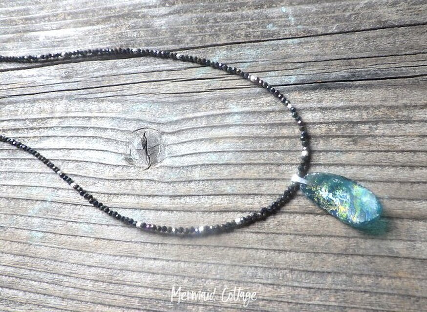 Ancient Romanglass Necklace3WAY☆ローマングラス ブラックスピネル