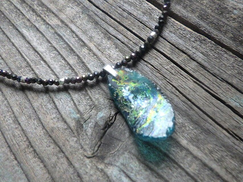 Ancient Romanglass Necklace3WAY☆ローマングラス ブラックスピネル