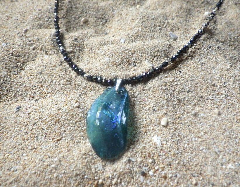 Ancient Romanglass Necklace3WAY☆ローマングラス ブラックスピネル