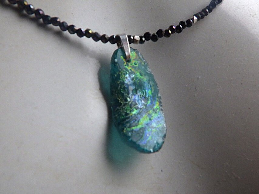 Ancient Romanglass Necklace3WAY☆ローマングラス ブラックスピネル