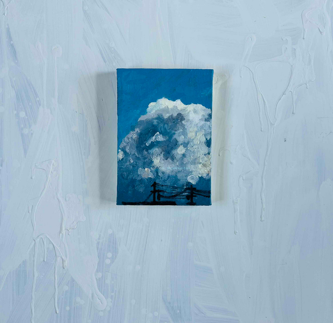 原画 油彩「近所の風景 20266」絵画・サムホールサイズ （16×23
