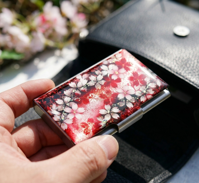 ハンドメイド名刺ケース 名刺入れ「個」カードケース 和柄 和風 桜 伝統工芸 職人 手作り