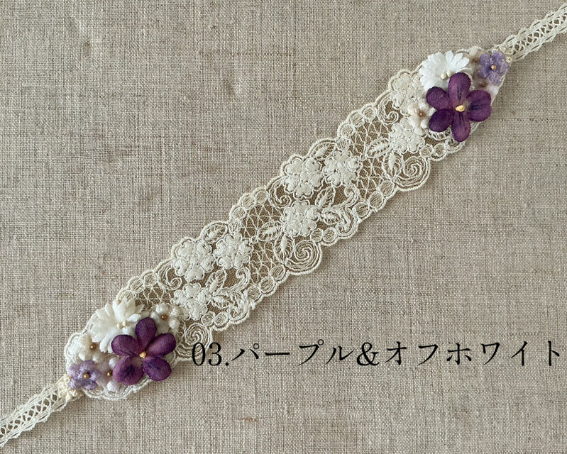 フランスアンティーク 〜❤︎ ヘッドドレス 布花 ❤︎〜 アンティークレース ドール用染め花付きレースのヘッドドレス(L) | iichi 日々の暮らしを