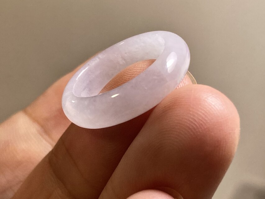 【幅広・特大】ミャンマー産 A貨ラベンダー翡翠 リング 15号 着用感14号前後 L18-42 超薄ピンクラベンダー 氷糯種 10.5号 ヒスイ ミャンマー産 A貨
