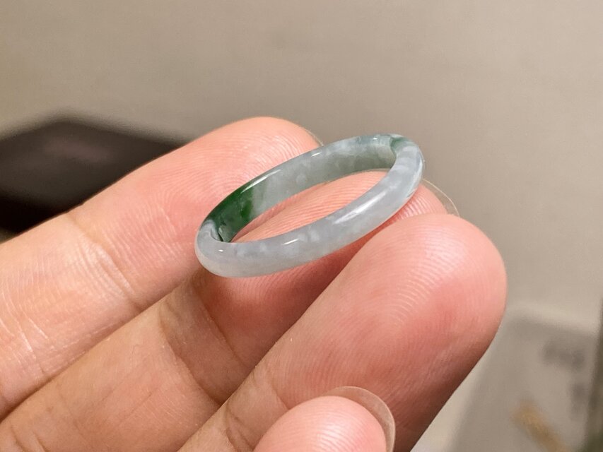 L18-54 氷糯種 16.5号 グアテマラ産 A貨 本翡翠 くりぬき リング