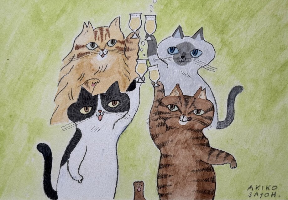 原画】クラフトビールの夢を見た猫（額なしマット付） | iichi 日々の