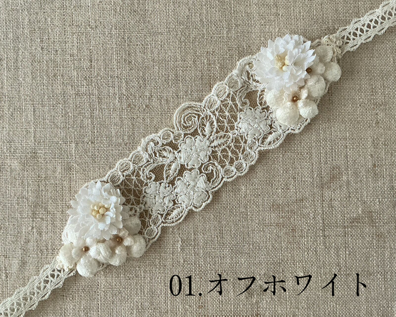 ドール用染め花付きレースのヘッドドレス(M) | iichi 日々の暮らしを