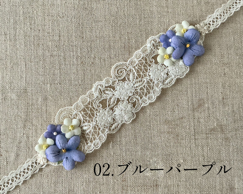 ドール用染め花付きレースのヘッドドレス(M) | iichi 日々の暮らしを