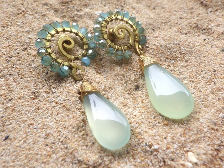 Ocean Swirl Chalcedony 'Aqua'】波の渦から滴るカルセドニーの