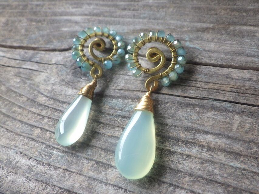 Ocean Swirl Chalcedony 'Aqua'】波の渦から滴るカルセドニーの