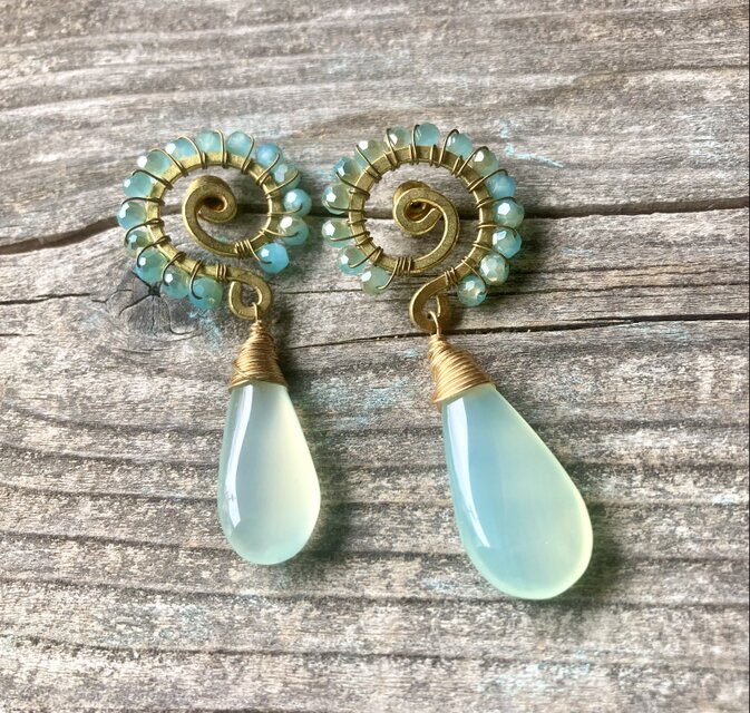 Ocean Swirl Chalcedony 'Aqua'】波の渦から滴るカルセドニーの
