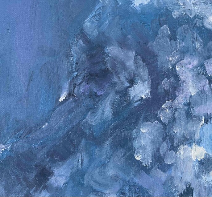 原画・油彩「積乱雲」アート 絵画 S3（27㎝角） キャンバス | iichi