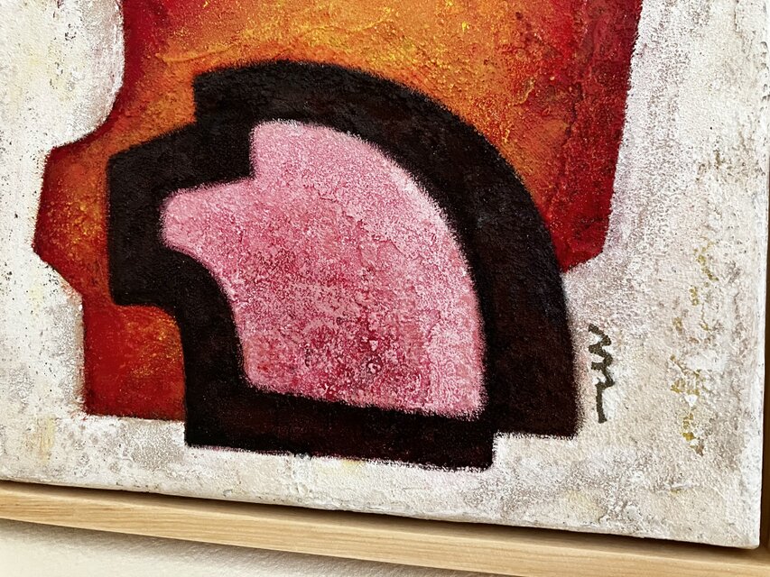 アクリル画　18×18 redpink」アクリル画 | iichi 日々の暮らしを心地よくするハンドメイド