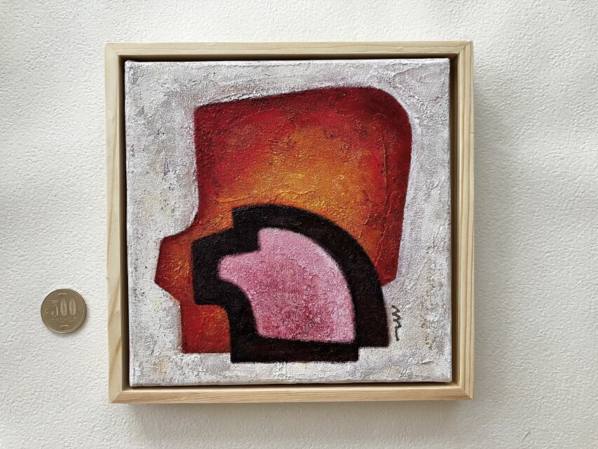 アクリル 絵画 原画 美術  壁掛け アート インテリア M4 #12 redpink」アクリル画 | iichi 日々の暮らしを心地よくするハンドメイド