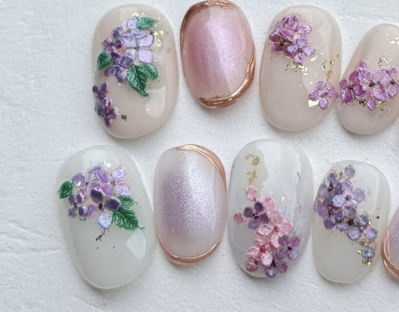 紫陽花の夢ネイルチップセット | iichi 日々の暮らしを心地よくする