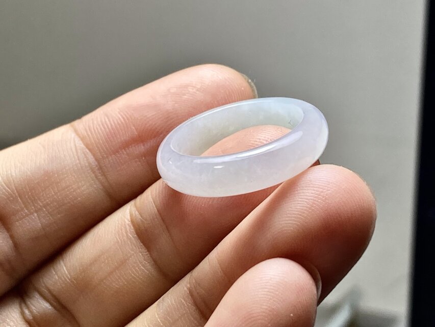 L18-62 氷糯種 白瓷 15.5号 ミャンマー産 A貨 本翡翠 くりぬき リング