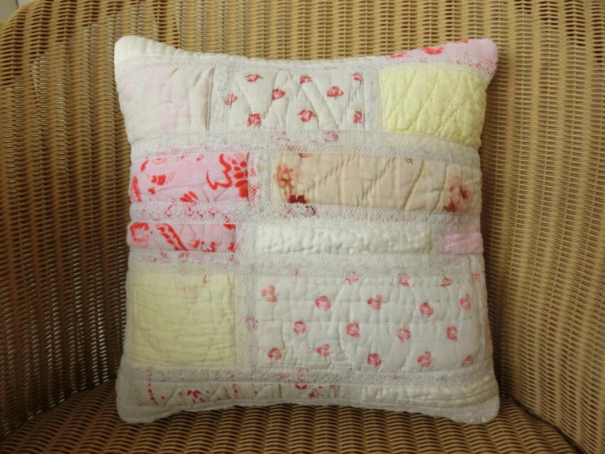 A・アンティークキルトパッチクッションカバー 30㎝×30cm | iichi