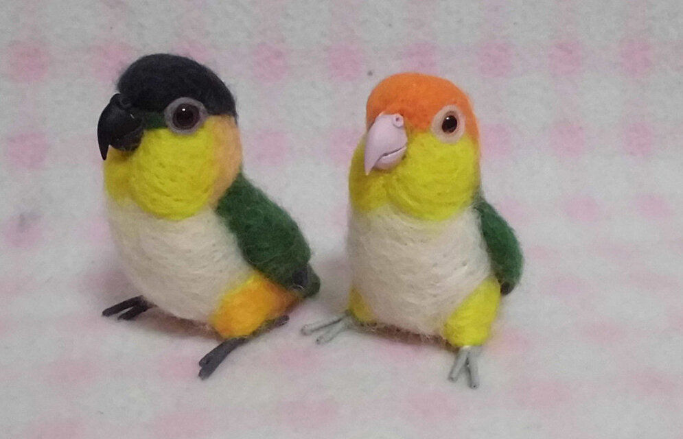ミニミニサイズ 可愛い シロハラインコ 羊毛フェルト *受注作成品 うち