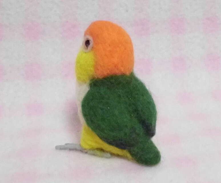 ミニミニサイズ 可愛い シロハラインコ 羊毛フェルト *受注作成品 うち