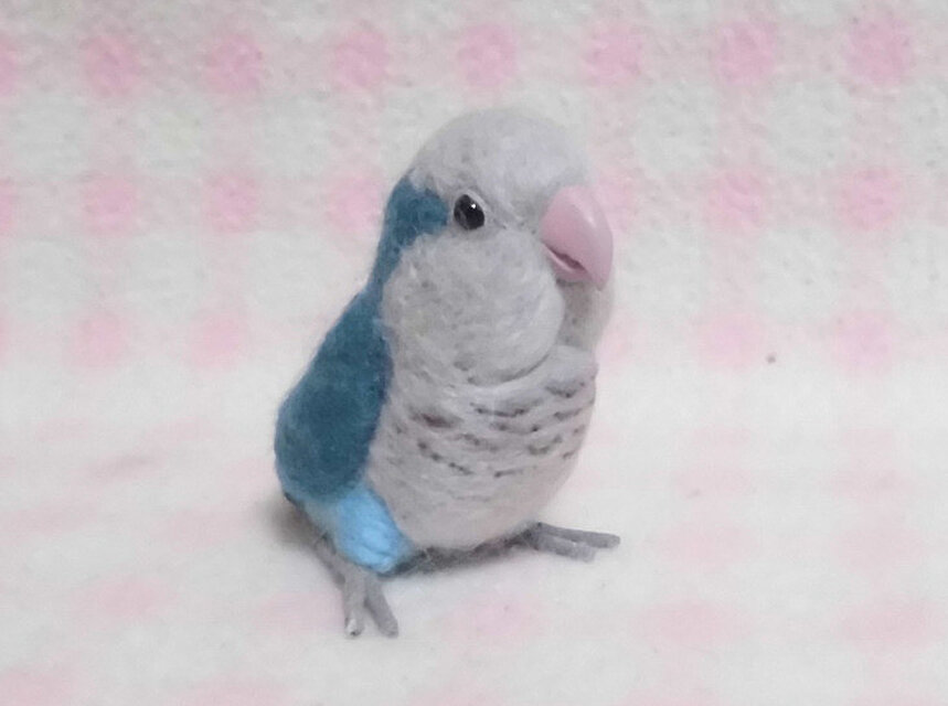 ミニミニサイズ 可愛い オキナインコ ブルー インコ 羊毛フェルト