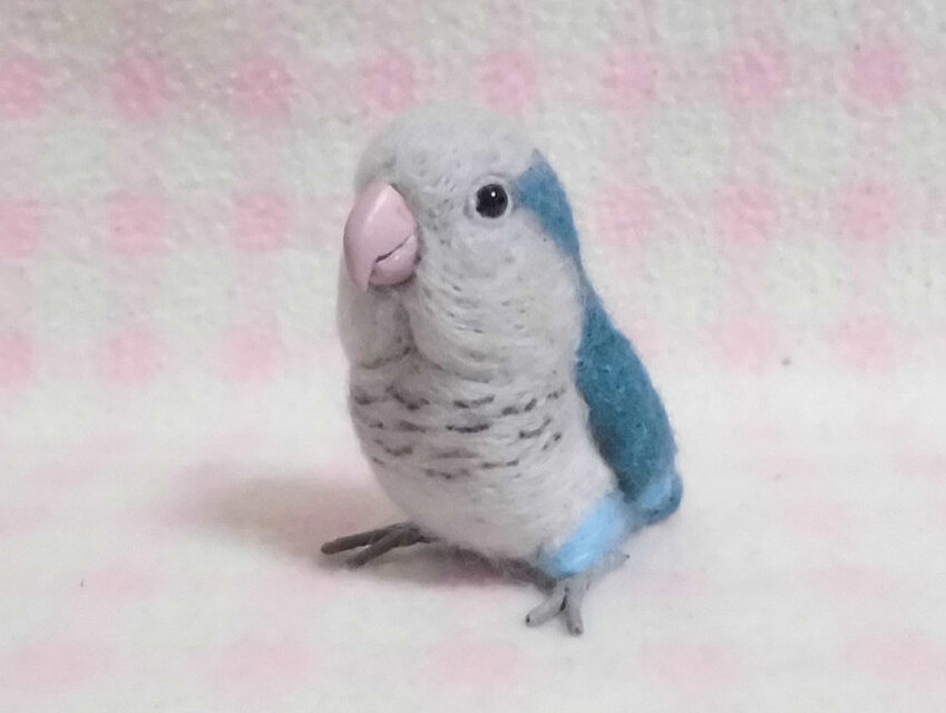 ミニミニサイズ 可愛い オキナインコ ブルー インコ 羊毛フェルト