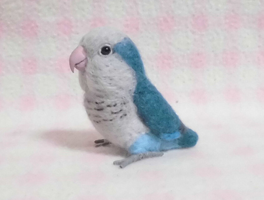 インコ家族様オーダー品 ミニミニサイズ 可愛い オキナインコ ブルー インコ 羊毛フェルト