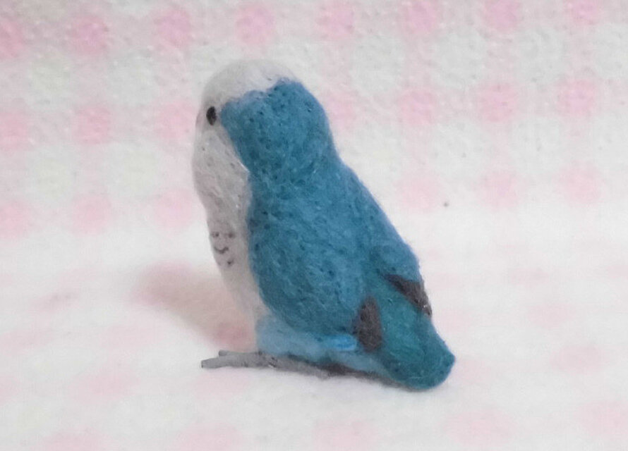 ハンドメイド 羊毛フェルト 小鳥 ぬいぐるみ ブルー ハンドメイド 羊毛フェルト 小鳥 ぬいぐるみ ブルー ミニミニサイズ