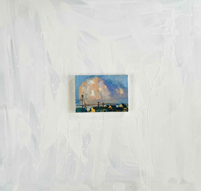 原画 油彩「朝の風景 2026613」絵画・サムホールサイズ （16×23