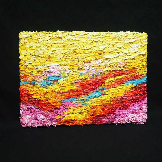 油絵 原画『希望の夜明け』 絵画 モダンアート インテリア 壁飾り 夏