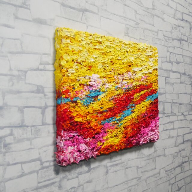 油絵 原画『希望の夜明け』 絵画 モダンアート インテリア 壁飾り 夏