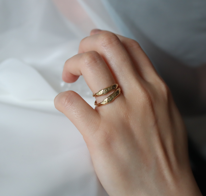 【018】リング 指輪 ハンドメイド ペイント アクセサリー おおぶり 大ぶり K18］Crystal 結晶リング 〘オーダー制作〙1個単位 | iichi 日々の