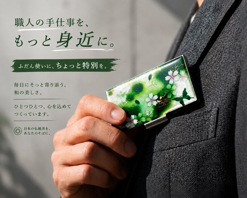 名刺入れ『沙』カードケース 和柄 和風 桜 伝統工芸 職人 手作り
