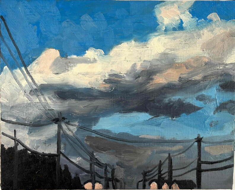原画・油彩「近所の風景 2026617」アート・絵画 ・F3（22×27