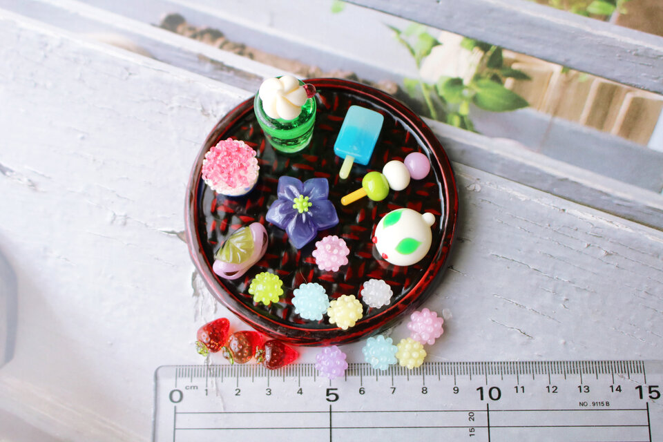 ご注文品／ガラスのミニチュア和菓子セット | iichi 日々の暮らしを