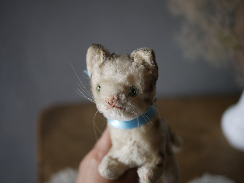 シュタイフ　ねこ シュタイフ ドイツヴィンテージ 猫 ねこ アンティークのある生活