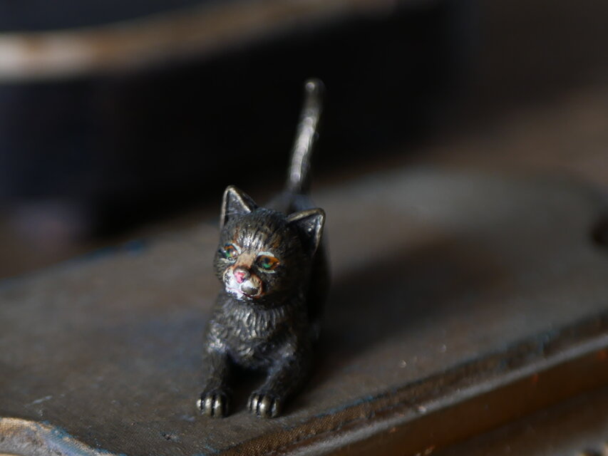 ブロンズ製 猫 オブジェ パリ フランスアンティーク アンティークの
