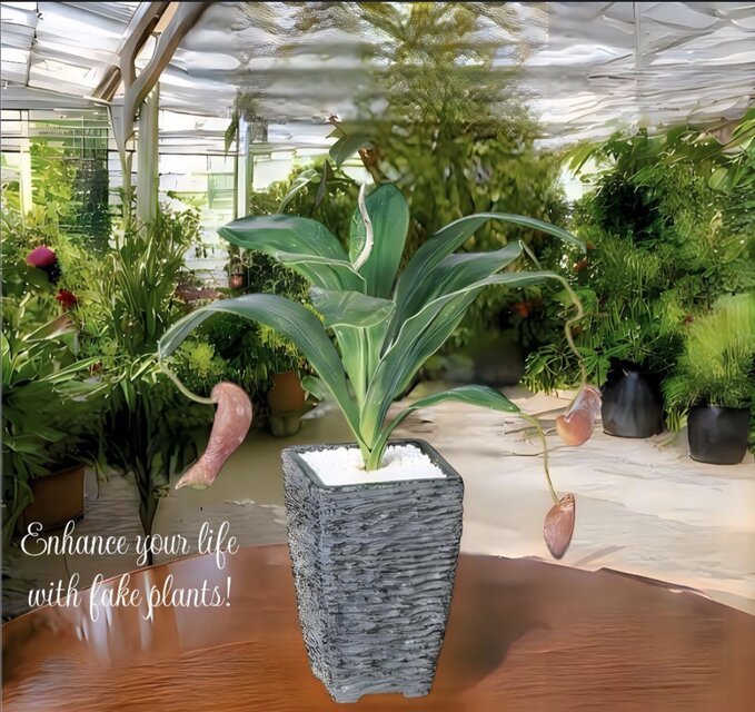 光触媒 人工観葉植物 ウォールグリーン フェイクグリーン ウツボカヅラ