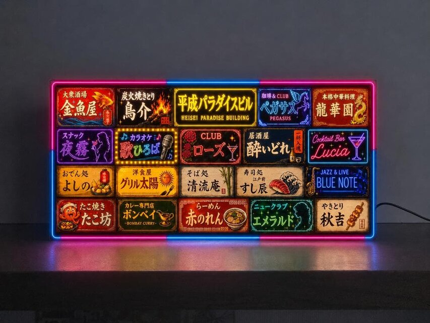 オーダー無料】飲食店街 テナントビル 繁華街 酒場 レトロ おもしろ