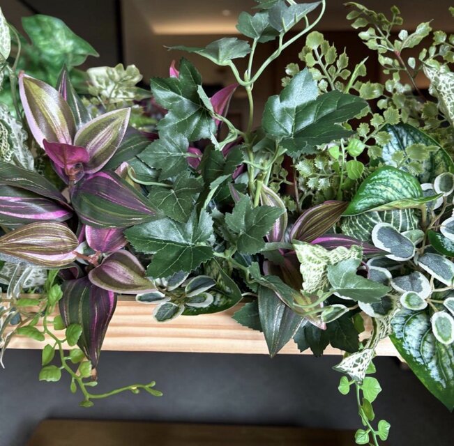 光触媒 人工観葉植物 ウォールグリーン フェイクグリーン 壁掛けウッド