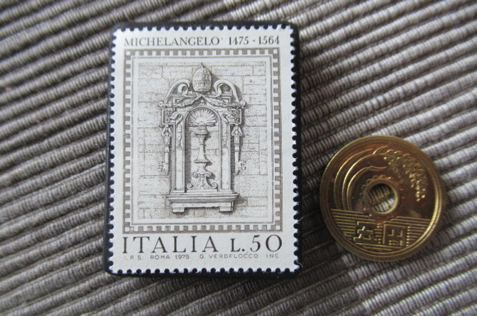 イタリア 美術1975年 切手ブローチ11037 | iichi 日々の暮らしを